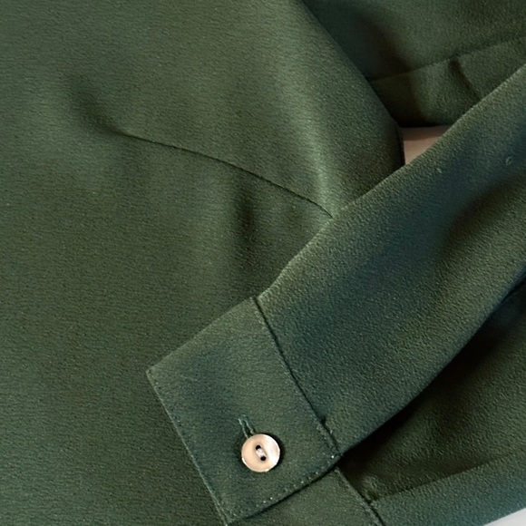J Jill Pine Green Crepe Blouse S - Picture 5 of 7